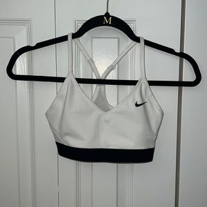 Black and white Nike sports bra
